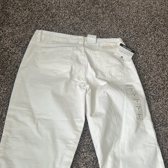 NWT Calvin Klein White Denim Jeans Skinny Crop 8 - Picture 10 of 12